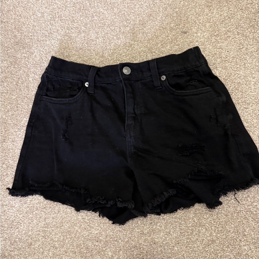 Black jean shorts